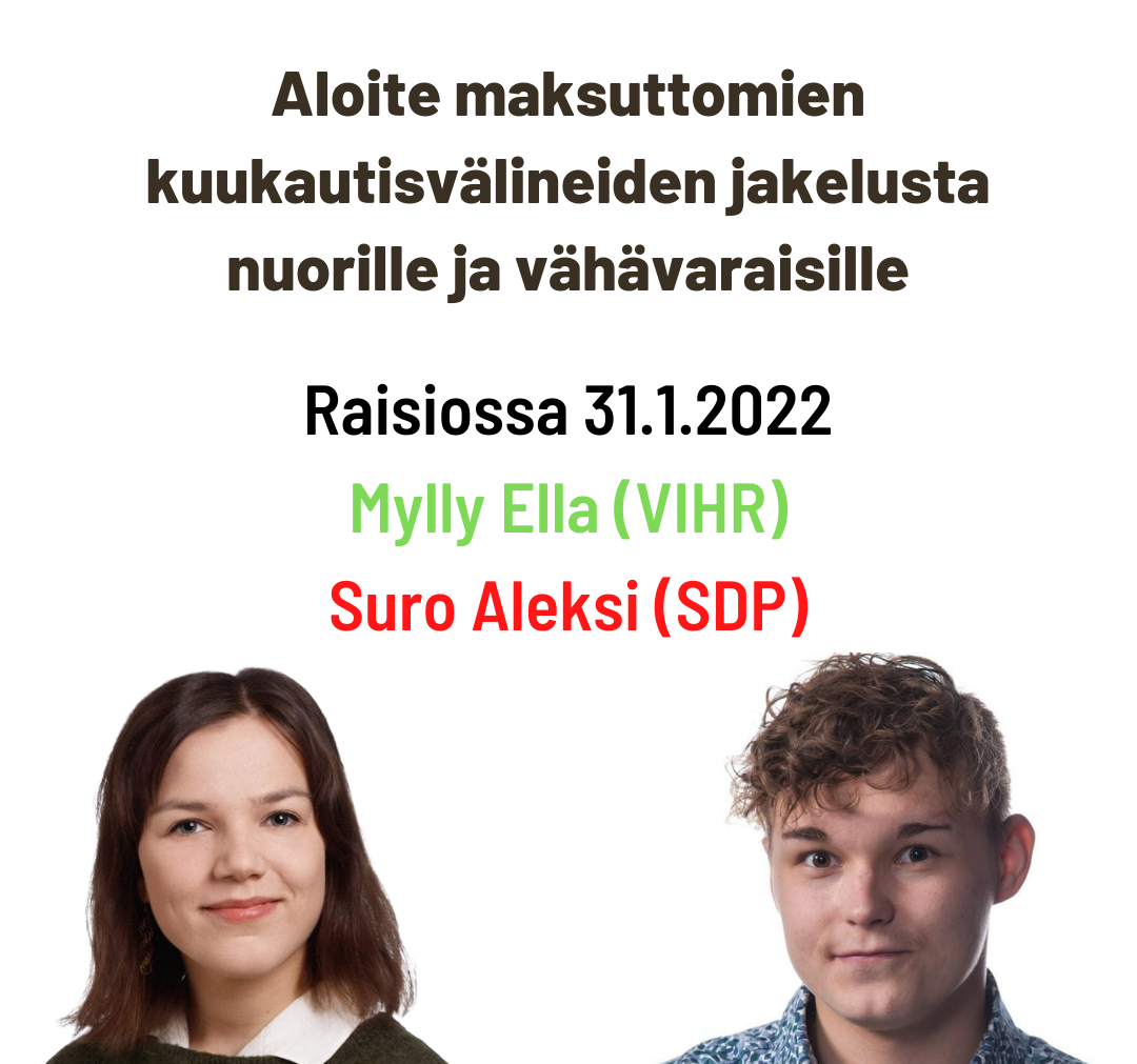 Valtuustoaloite Aleksi Suro yhteistyössä Ella Mylly Raision Vihreät 31.1.2022